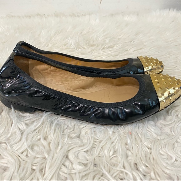 Valentino Rockstar Leather Flats Sz 7 - Picture 1 of 11